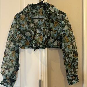 Sheer cropped cardigan